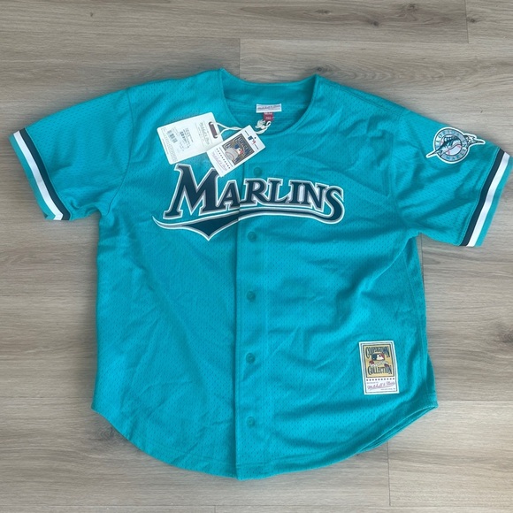 Mitchell & Ness Andre Dawson Teal Florida Marlins 1995 Cooperstown Collection - Picture 3 of 10